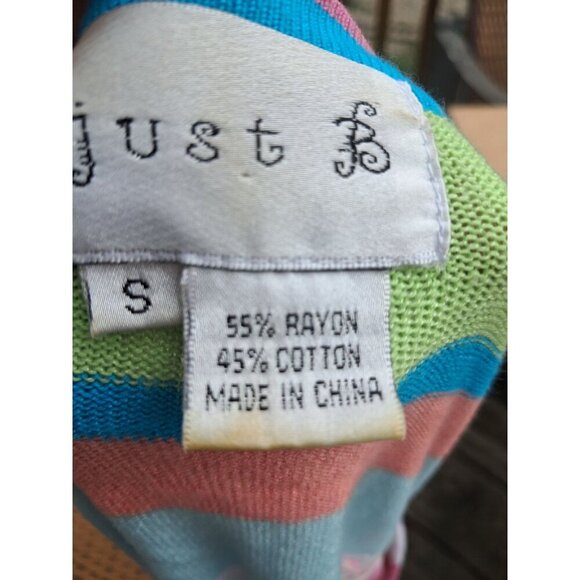 Just B Bright Cardigan Sweater S Sequin Sunglasses Embroidered Summer *read - Picture 4 of 5